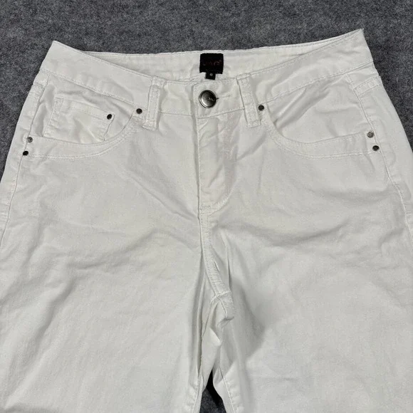 Jag Jeans Womens Size 8 (Fits 30x22) White Jeans Classic Fit Stretch Crop - Picture 4 of 14